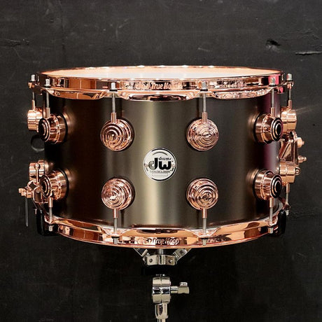 DCMR10814SPX710_[Collector's_Satin_Black_Over_Brass_Snare_14''×8''___Copper_Finish_Hardware]_[First_time_in_Japan___Custom-made_item]_01