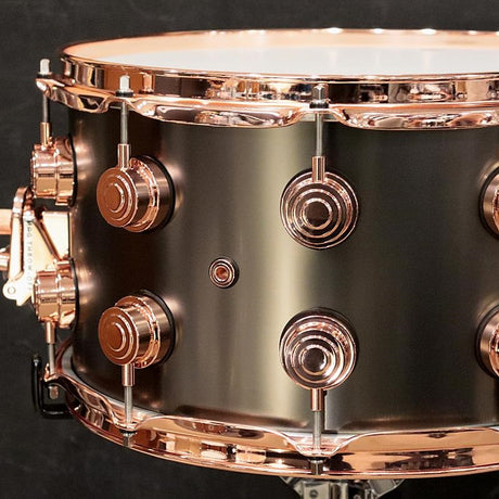 DCMR10814SPX710_[Collector's_Satin_Black_Over_Brass_Snare_14''×8''___Copper_Finish_Hardware]_[First_time_in_Japan___Custom-made_item]_04