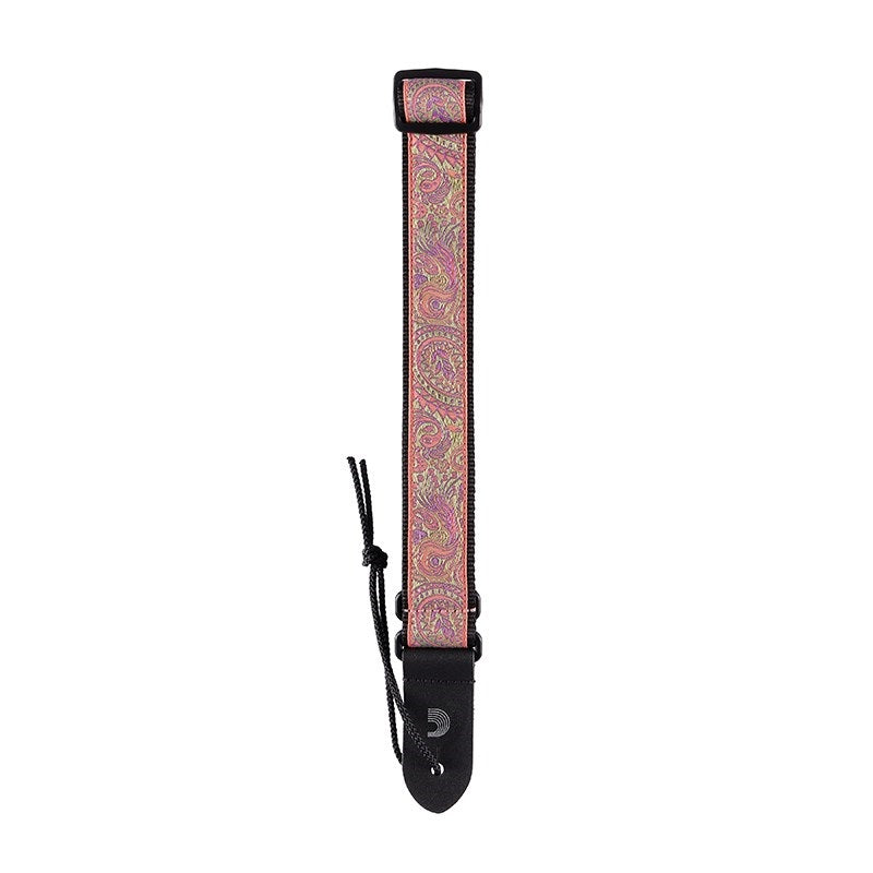 D'Addario_Jacquard_Ukulele_Strap_15UKE03_(Paisley，_Pink_Green)_02