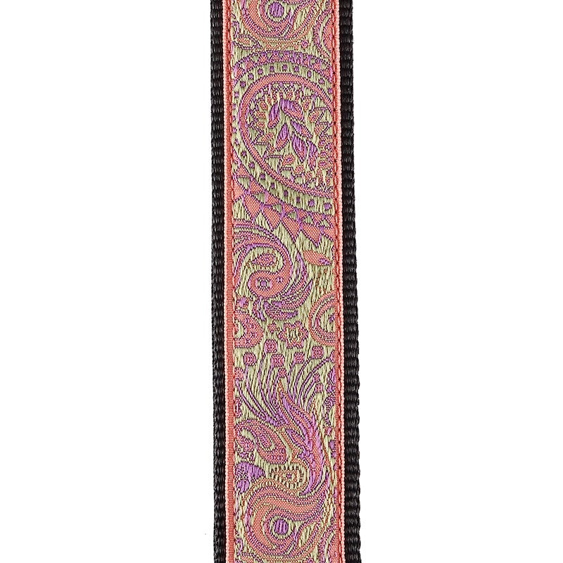 D'Addario_Jacquard_Ukulele_Strap_15UKE03_(Paisley，_Pink_Green)_03