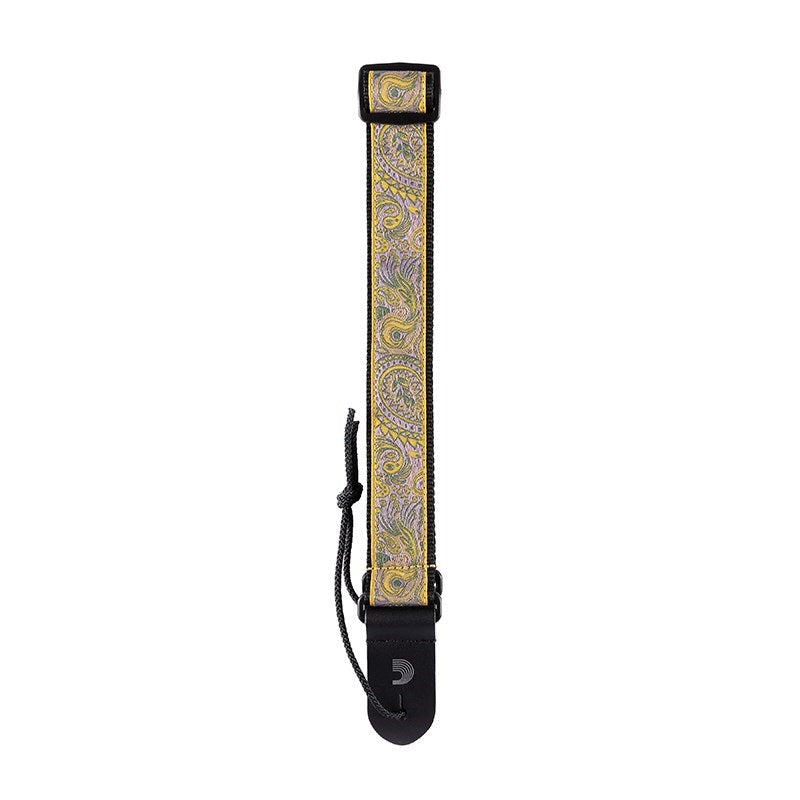 D'Addario_Jacquard_Ukulele_Strap_15UKE04_(Paisley，_Yellow_Purple)_02