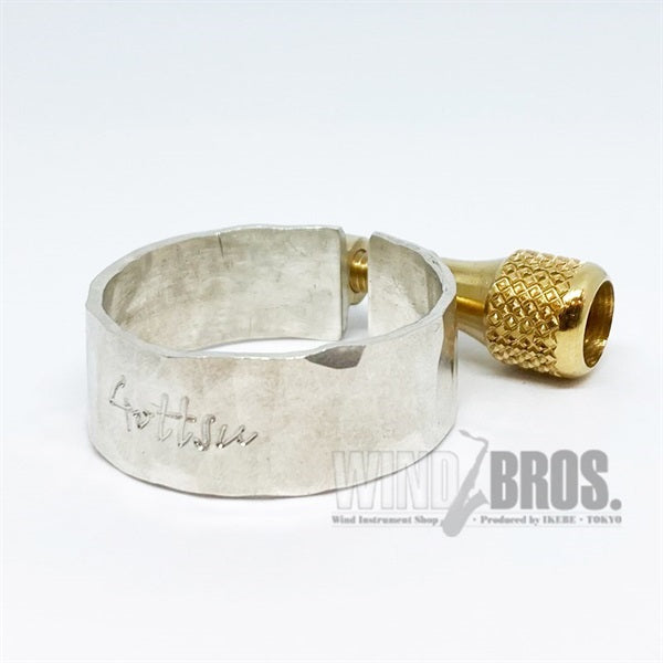 [Discontinued_Product_-_Clearance_Sale]_Gotts_Solid_Silver_Rubber_Ligature_for_Alto_Saxophone_C_Melody_Saxophone_[Autumn_Super_Sale]_01