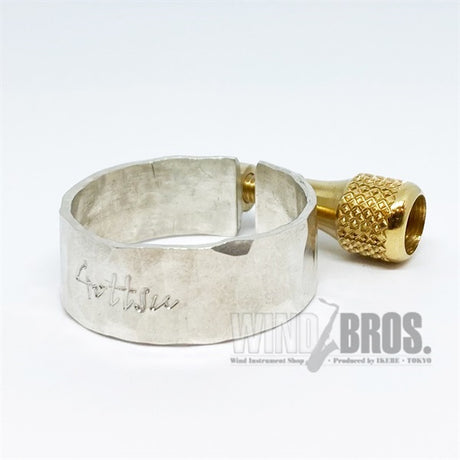 [Discontinued_Product_-_Clearance_Sale]_Gotts_Solid_Silver_Rubber_Ligature_for_Alto_Saxophone_C_Melody_Saxophone_[Autumn_Super_Sale]_01