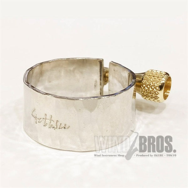 [Discontinued_Product_-_Clearance_Sale]_Gotts_Solid_Silver_Rubber_Ligature_for_Baritone_Saxophone_[Autumn_Super_Sale]_01
