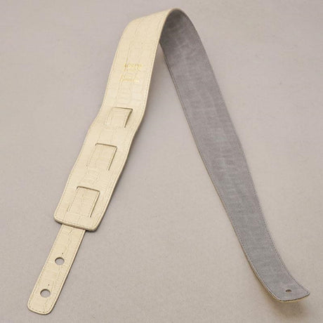 [Domestic_Genuine_Leather_Strap]_CEMBOSSED_CROCO_(Vintage_White)___Slim___S-Size_(Tail_Strap_for_Acoustic-Electric_Guitars)_04