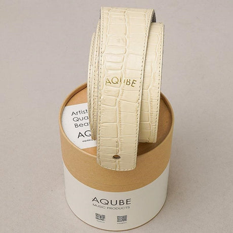 [Domestic_Genuine_Leather_Strap]_CEMBOSSED_CROCO_(Vintage_White)___Slim___S-Size_(Tail_Strap_for_Acoustic-Electric_Guitars)_05