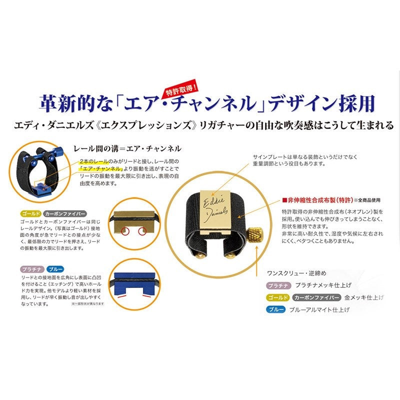 Eddie Daniels Expressions Gold Rubber Ligature for Alto Saxophone