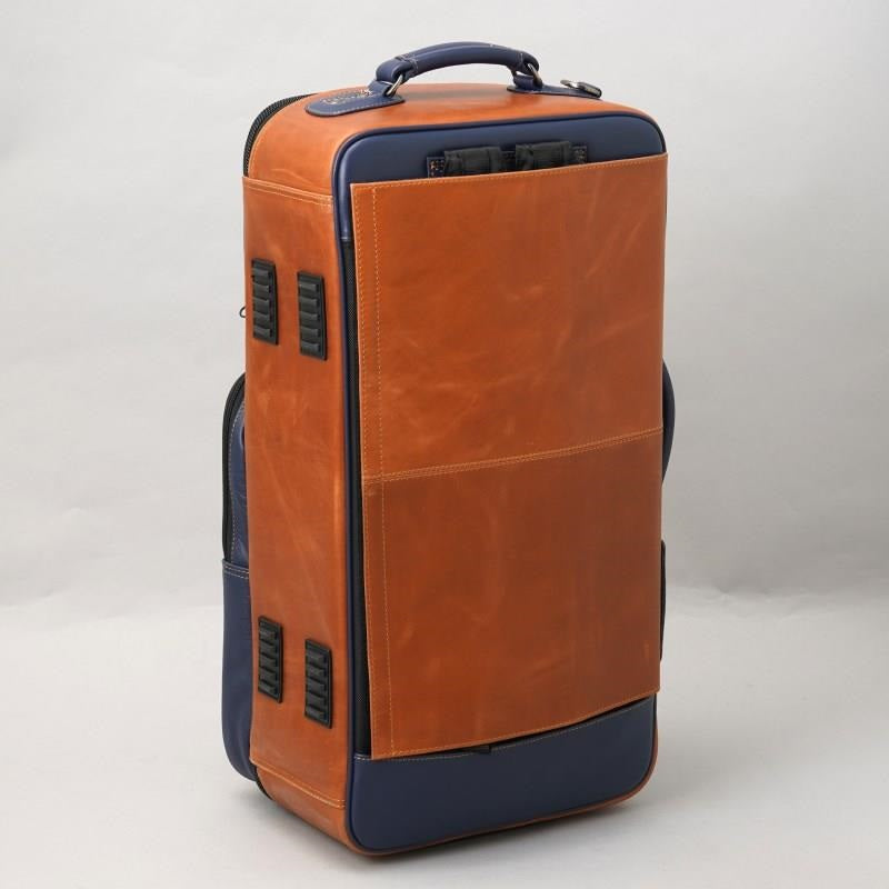 Elite_Series_5-ECLV-NB_Trumpet_Triple_Compact_Case，_Leather，_Brown_x_Blue_02