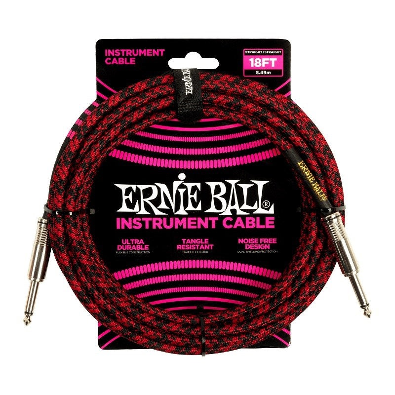 [Fall_Super_Sale]_Braided_Instrument_Cable_18ft_S_S_(Red_Black)_[#6396]_01
