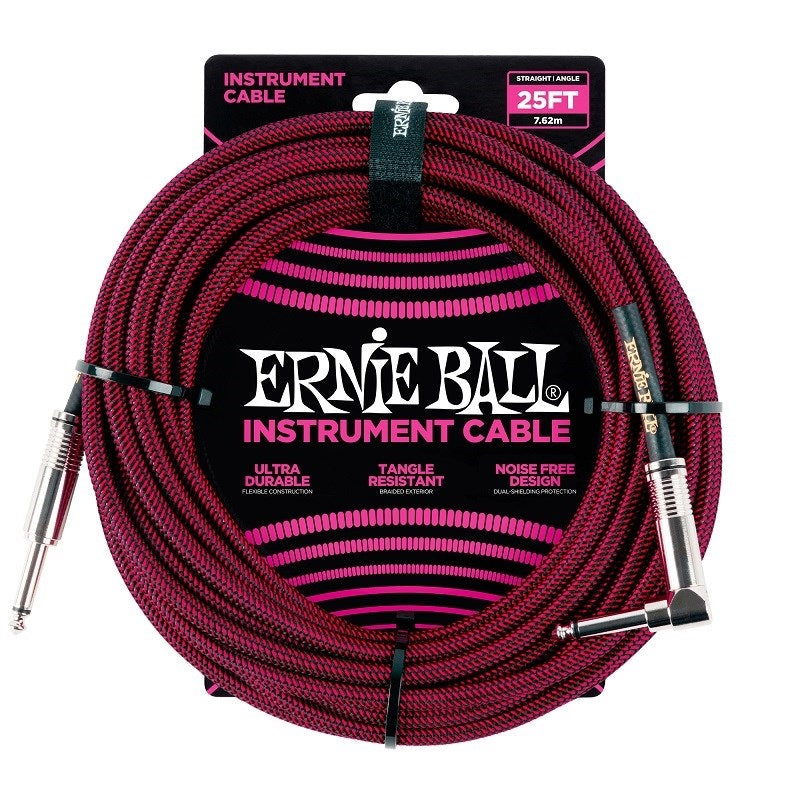 [Fall_Super_Sale]_Braided_Instrument_Cable_25ft_S_L_(Black_Red)_[#6062]_01
