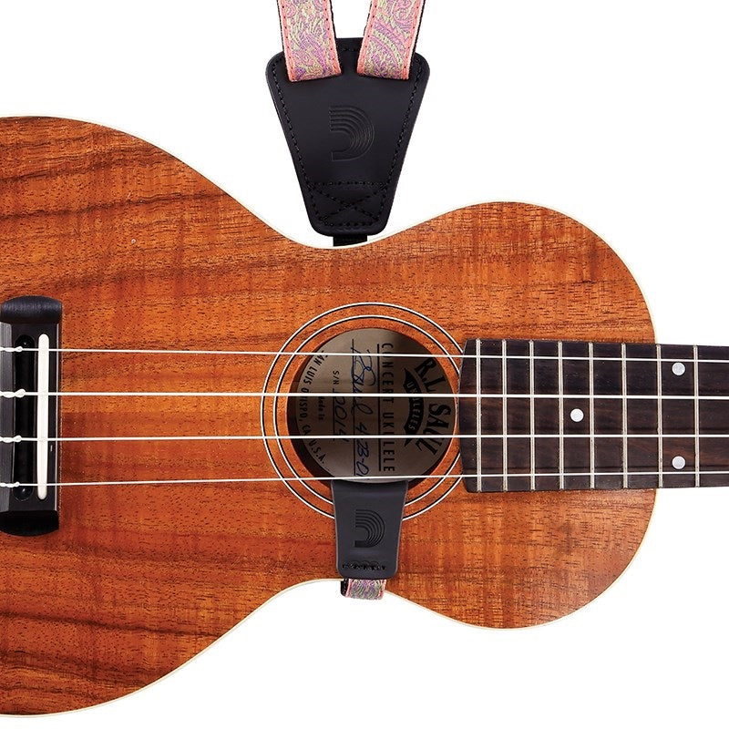 [Fall_Super_Sale]_D'Addario_Cradle_Jacquard_Ukulele_Strap_19UKE05_(Paisley，_Pink_Green)_02