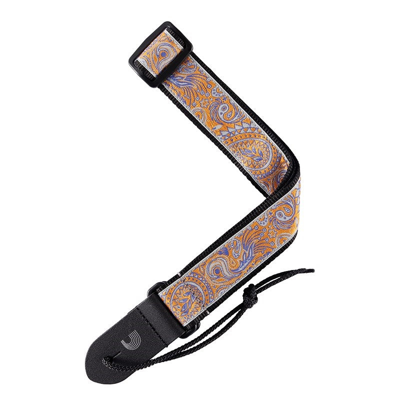 [Fall_Super_Sale]_D'Addario_Jacquard_Ukulele_Strap_15UKE05_(Paisley，_Gray_Orange)_01