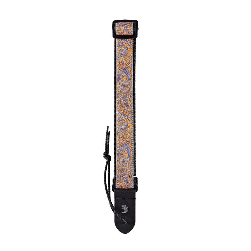 [Fall_Super_Sale]_D'Addario_Jacquard_Ukulele_Strap_15UKE05_(Paisley，_Gray_Orange)_02