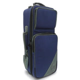 GuardBags_Elite_Series_4-ECLK-H_Trumpet_Double_Case___Navy_Nylon_with_Green_Leather_Trim_01
