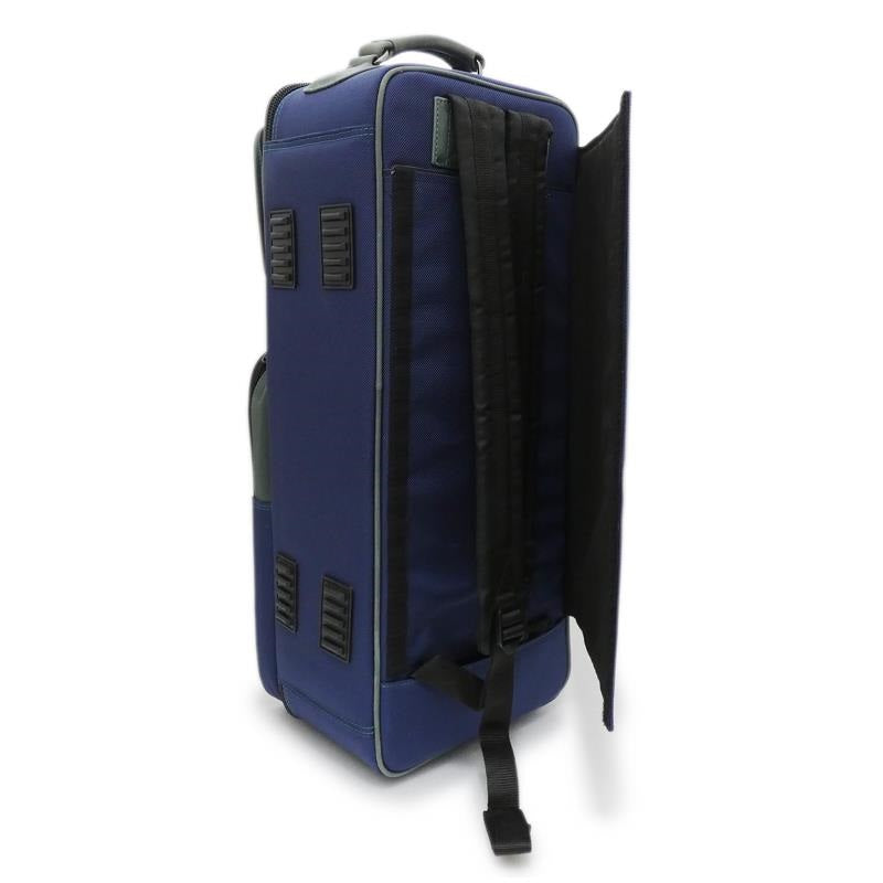 GuardBags_Elite_Series_4-ECLK-H_Trumpet_Double_Case___Navy_Nylon_with_Green_Leather_Trim_03