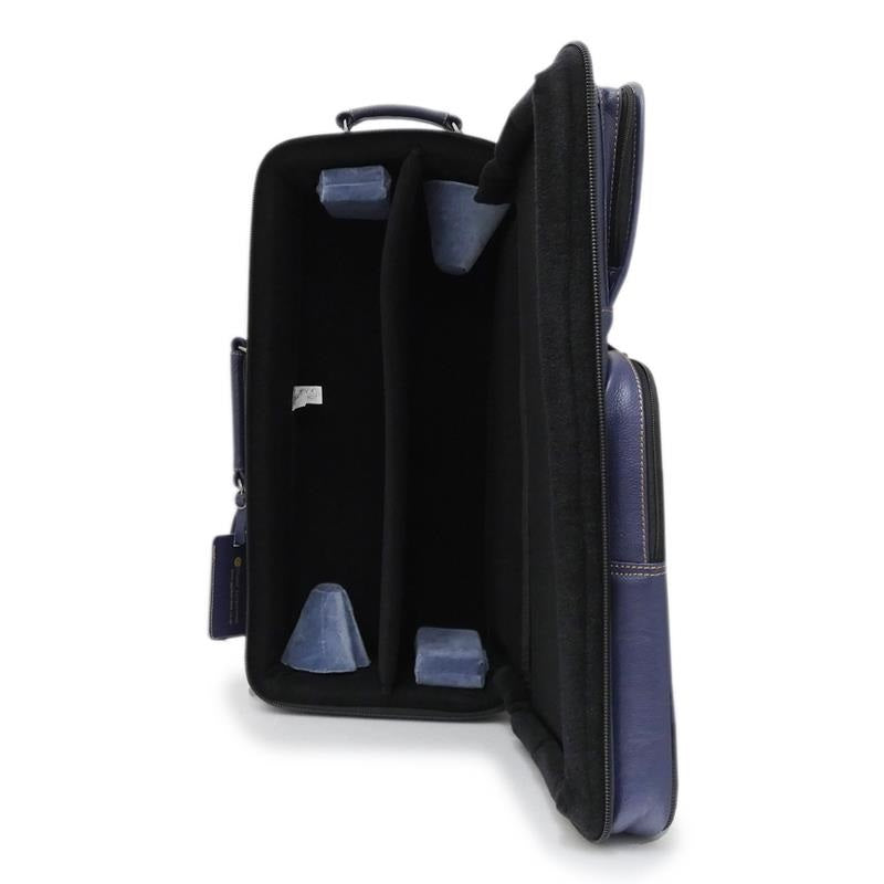 GuardBags_Elite_Series_4-ECLK-NB_Trumpet_Double_Case_in_Black_Crocodile-Embossed_Leather_with_Navy_Leather_Trim_04