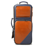 GuardBags_Elite_Series_4-ECLV-NB_Trumpet_Double_Compact_Case_in_Brown_Vegetable-Tanned_Leather_with_Navy_Leather_Trim_02