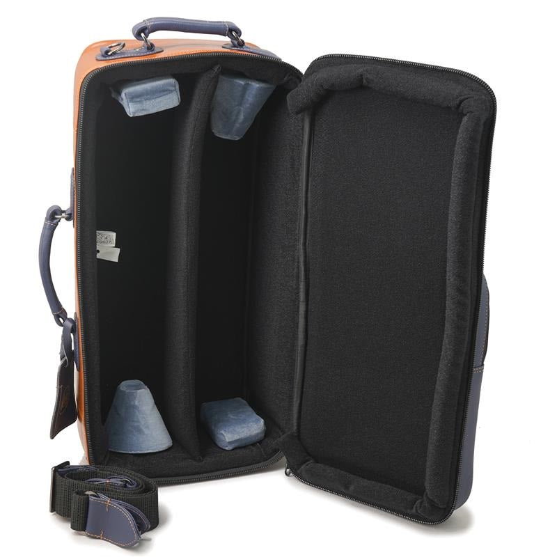 GuardBags_Elite_Series_4-ECLV-NB_Trumpet_Double_Compact_Case_in_Brown_Vegetable-Tanned_Leather_with_Navy_Leather_Trim_04