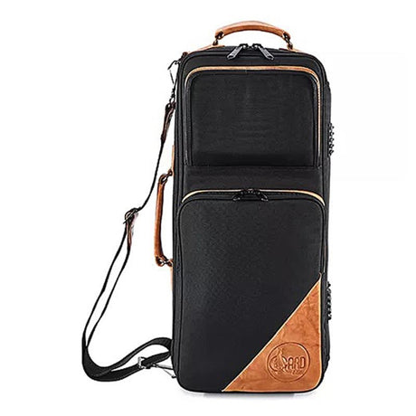 GuardBags_Elite_Series_4-ECSK_Trumpet_Double_Compact_Case，_Black_Cordura_Nylon_with_Brown_Leather_Trim_01