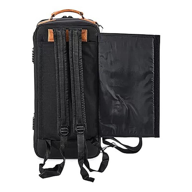 GuardBags_Elite_Series_4-ECSK_Trumpet_Double_Compact_Case，_Black_Cordura_Nylon_with_Brown_Leather_Trim_03