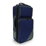 GuardBags_Elite_Series_5-ECSNB-H_Triple_Trumpet_Case_in_Navy_Nylon_with_Green_Leather_Trim_01