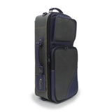 Guard_Bags_Elite_Series_4-ECLG-NB_Cro_Double_Trumpet_Case_in_Crocodile-Embossed_Gray_Leather_with_Navy_Leather_Trim_01