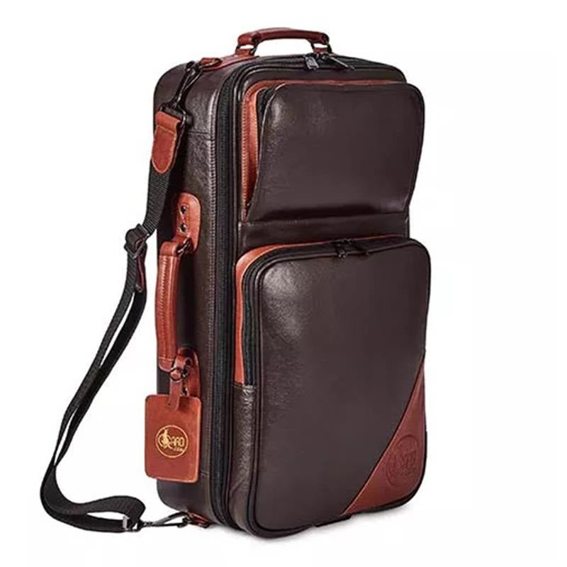 Guard_Bags_Elite_Series_5-ECLCN-V_Trumpet_Triple_Case_in_Dark_Brown_Leather_with_Brown_Vegetable-Tanned_Trim_01
