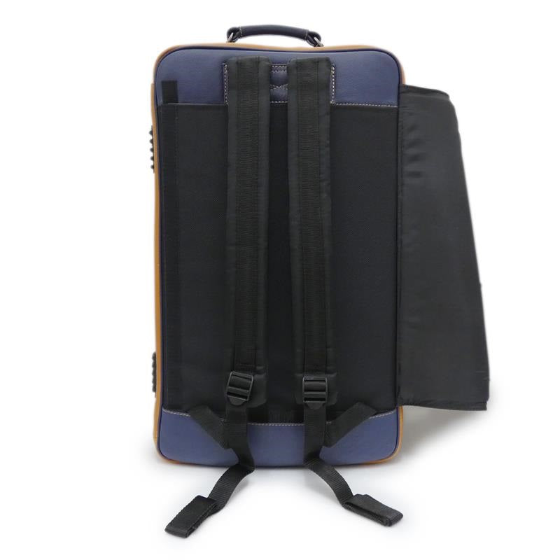 Guard_Bags_Elite_Series_9-ECLV-NB_Trumpet_&_Flugelhorn_Case，_Brown_Vegetable-Tanned_Leather_with_Navy_Leather_Trim_03