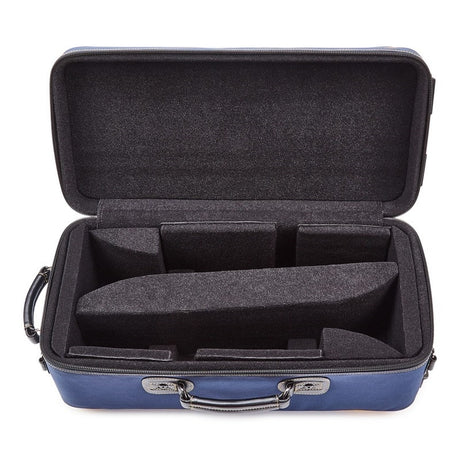 Guard_Bags_Fiberglass_Series_4-EHSNB-K_Trumpet_Double_Case，_Navy_Cordura_with_Black_Leather_Trim_and_Yellow_Highlights_03