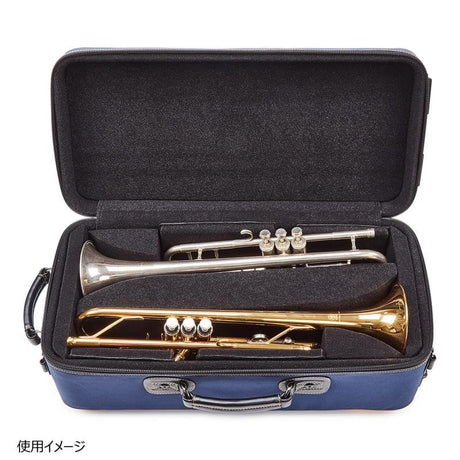 Guard_Bags_Fiberglass_Series_4-EHSNB-K_Trumpet_Double_Case___Navy_Cordura_Nylon_with_Black_Leather_Trim_and_Yellow_Highlights_05