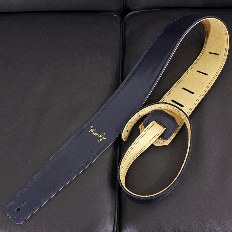 Handmade_Leather_Straps_Leather_&_Leather_Series_2_5inch_Long_Tail_[Navy___Cream]_02
