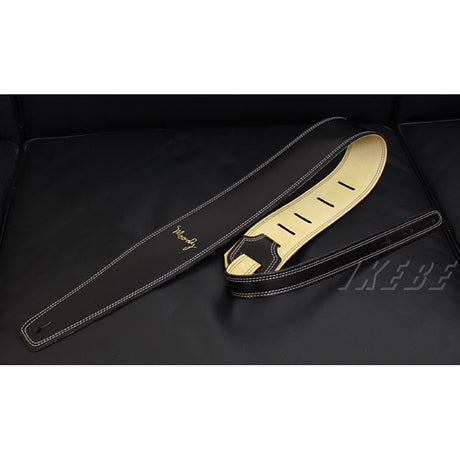 Handmade_Leather_Straps_Leather_&_Suede_Series_2_5inch_Standard_Tail_[Black___Cream]_01