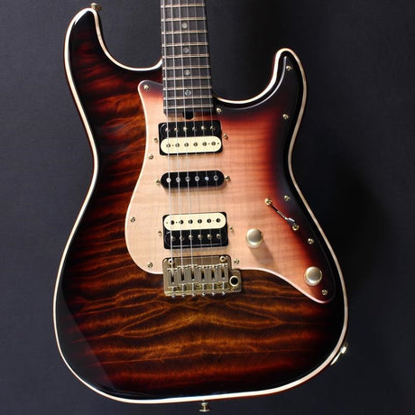 Ikebe_50th_Anniversary_ST-22_Selected_5A_Quilted_Maple_Top_(Tiger_Eye_Burst)_#033311_01