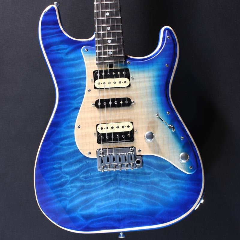 Ikebe_50th_Anniversary_ST-22_Selected_5A_Quilted_Maple_Top_(Trans_Blue_Burst)_#033308_01