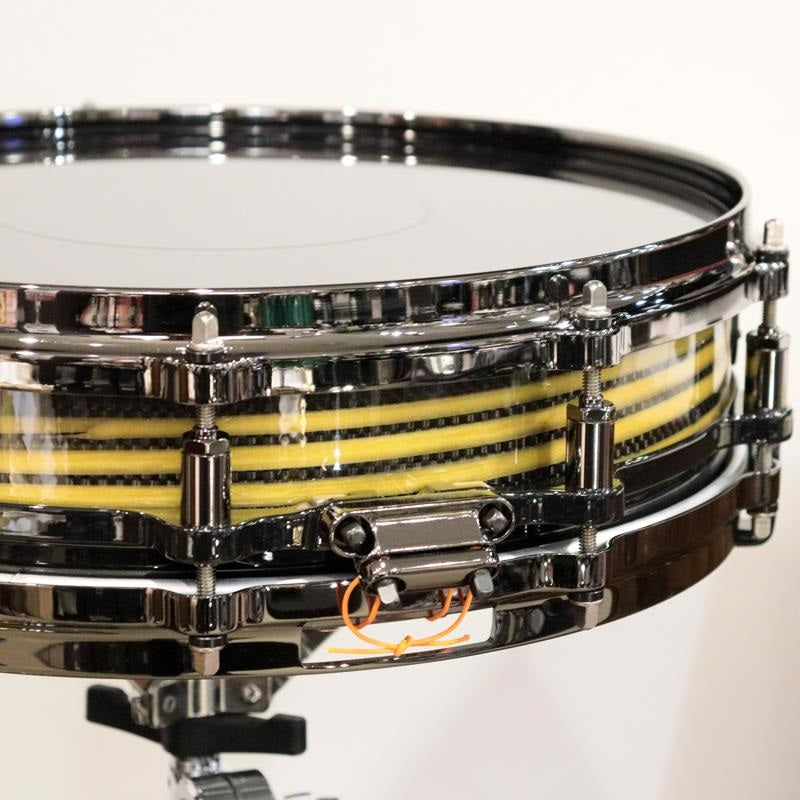 [Ikebe_Musical_Instrument_50th_Anniversary_Model]_Masterworks_Snare_Drum_14x3_5_Free_Floating_-_Gold_Swirl_on_Black_Carbon_04