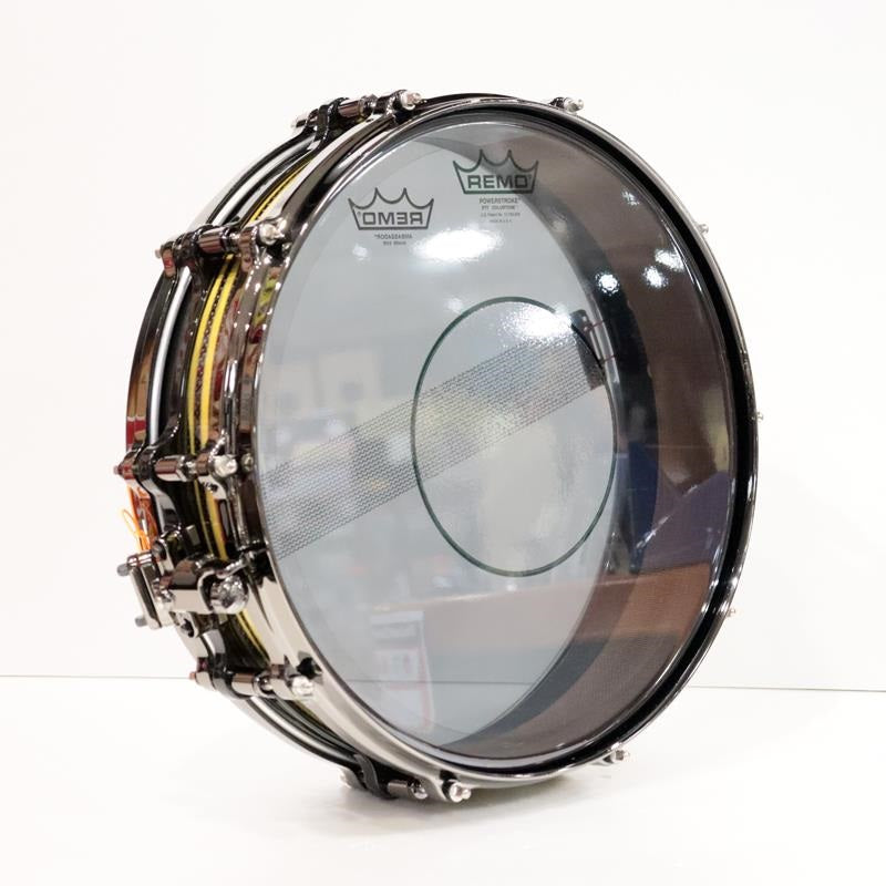 [Ikebe_Musical_Instrument_50th_Anniversary_Model]_Masterworks_Snare_Drum_14x3_5_Free_Floating_-_Gold_Swirl_on_Black_Carbon_05