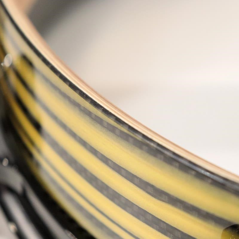 [Ikebe_Musical_Instrument_50th_Anniversary_Model]_Masterworks_Snare_Drum_14x3_5_Free_Floating_-_Gold_Swirl_on_Black_Carbon_08