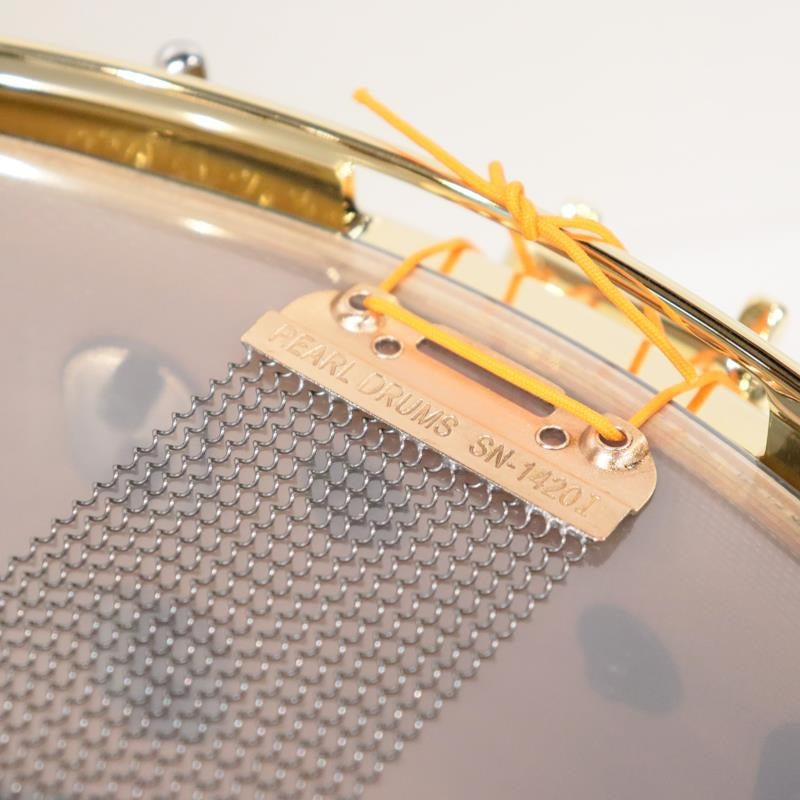 [Ikebe_Musical_Instrument_50th_Anniversary_Model]_Masterworks_Snare_Drum_14x5_5_-_Gold_Swirl_on_Black_Carbon_08