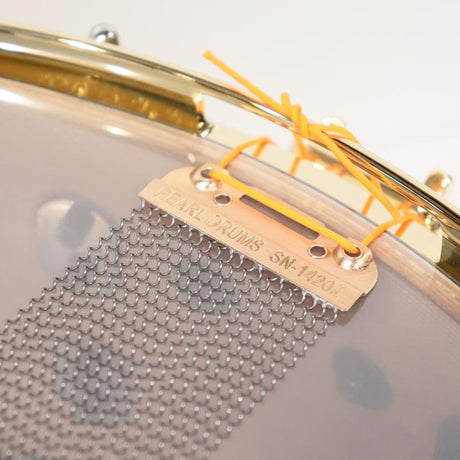 [Ikebe_Musical_Instrument_50th_Anniversary_Model]_Masterworks_Snare_Drum_14x5_5_-_Gold_Swirl_on_Black_Carbon_08