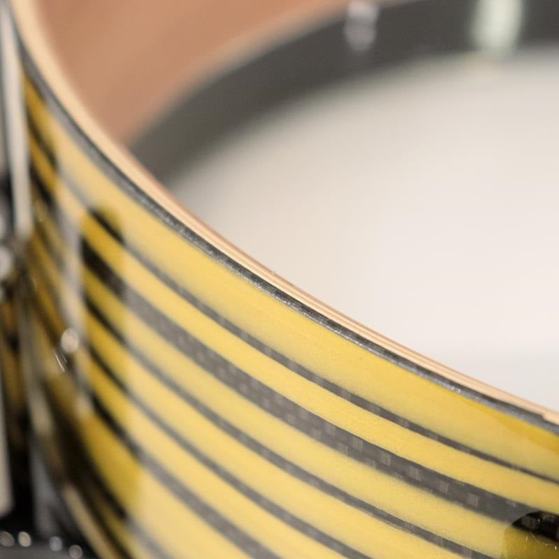 [Ikebe_Musical_Instrument_50th_Anniversary_Model]_Masterworks_Snare_Drum_14x5_Free_Floating_-_Gold_Swirl_on_Black_Carbon_08