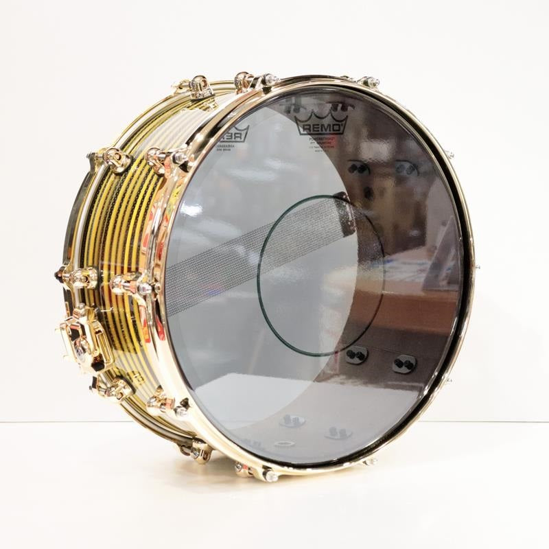 [Ikebe_Musical_Instrument_50th_Anniversary_Model]_Masterworks_Snare_Drum_14x6_5_-_Gold_Swirl_on_Black_Carbon_06