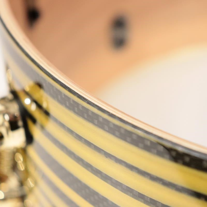 [Ikebe_Musical_Instrument_50th_Anniversary_Model]_Masterworks_Snare_Drum_14x6_5_-_Gold_Swirl_on_Black_Carbon_09