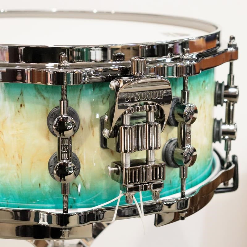 [Ikebe_Musical_Instrument_50th_Anniversary_Model]_SQ2_System_Snare_Drum_-_Maple_Vintage_14x6_-_Blue_Burst_on_Scandinavian_Birch_03