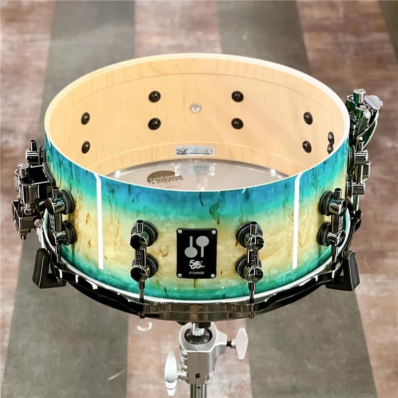 [Ikebe_Musical_Instrument_50th_Anniversary_Model]_SQ2_System_Snare_Drum_-_Maple_Vintage_14x6_-_Blue_Burst_on_Scandinavian_Birch_[No__22772]_04