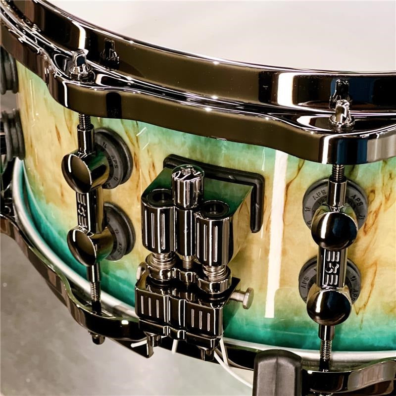 [Ikebe_Musical_Instrument_50th_Anniversary_Model]_SQ2_System_Snare_Drum_-_Maple_Vintage_14x6_-_Blue_Burst_on_Scandinavian_Birch_[No__22773]_03