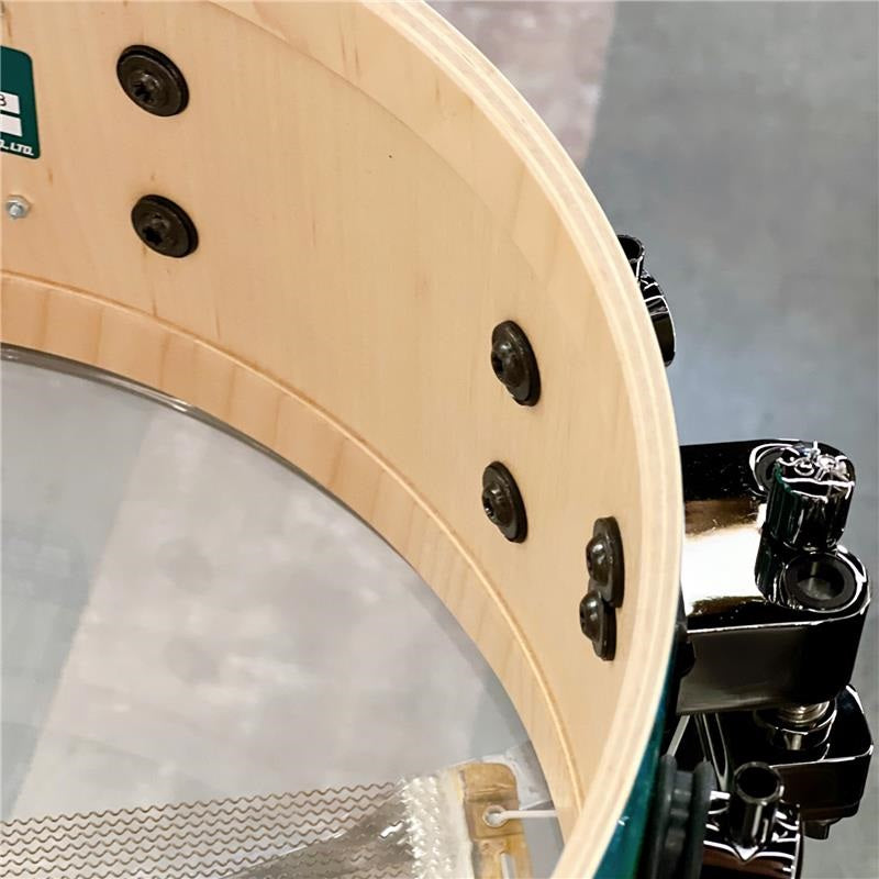 [Ikebe_Musical_Instrument_50th_Anniversary_Model]_SQ2_System_Snare_Drum_-_Maple_Vintage_14x6_-_Blue_Burst_on_Scandinavian_Birch_[No__22773]_05
