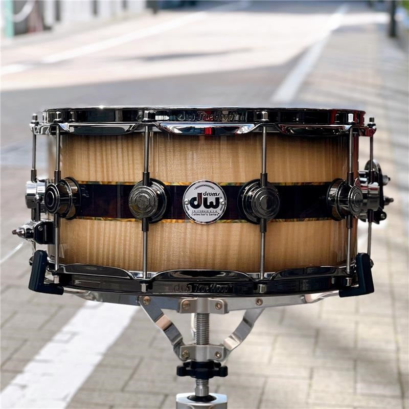 [Ikebe_Musical_Instrument_Store_50th_Anniversary_Special_Model]_DR366514SSN-DC3_[Collector's_Pure_Maple_''333''_Shell_14x6_5___Quick_Candy_Black_Burst_over_Italian_Sycamore_Exotic_Veneer_-_Ziricote_Inlay_with_Gold_Leaf_Pinstripes]_01