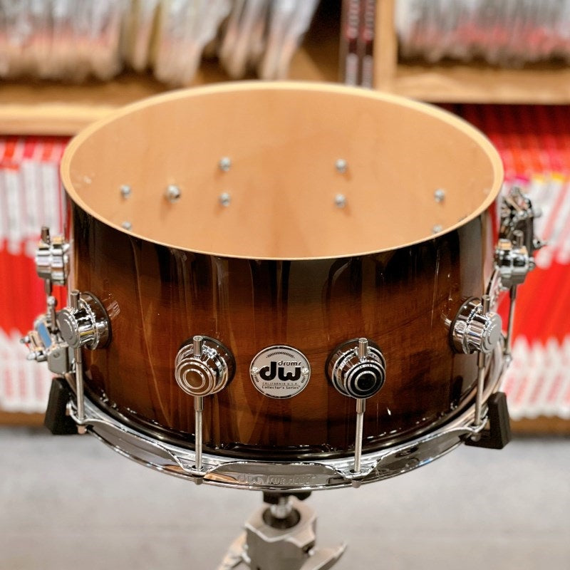 Ikebe_Musical_Instruments_50th_Anniversary_Model__DRX60714SSC532_[Collector's_Pure_Maple_Old_Style_VLT_Shell_14x7___Lacquer_Specialty_Natural_to_Candy_Black_Burst_Over_Koa]_04