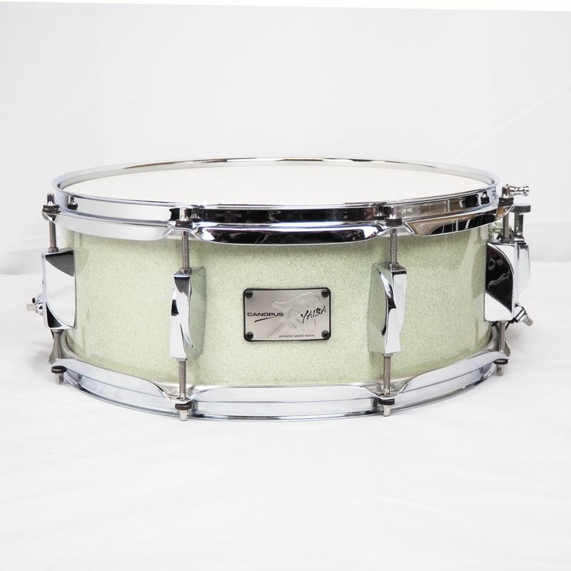 JSB-1455-IWS-LQ_Ice_White_Sparkle_[Blade_II_YAIBA_Birch_Snare_Drum_14×5_5]_01