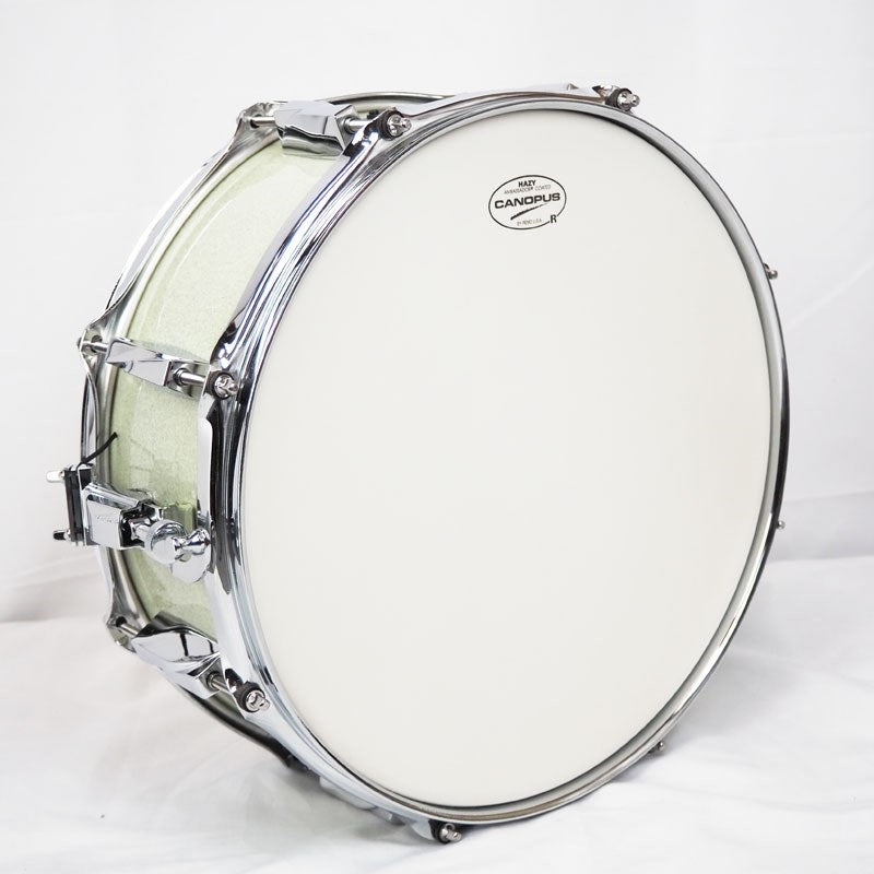 JSB-1455-IWS-LQ_Ice_White_Sparkle_[Blade_II_YAIBA_Birch_Snare_Drum_14×5_5]_03